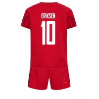 Dánsko Christian Eriksen #10 Domáci Detský futbalový dres MS 2022 Krátky Rukáv (+ trenírky)